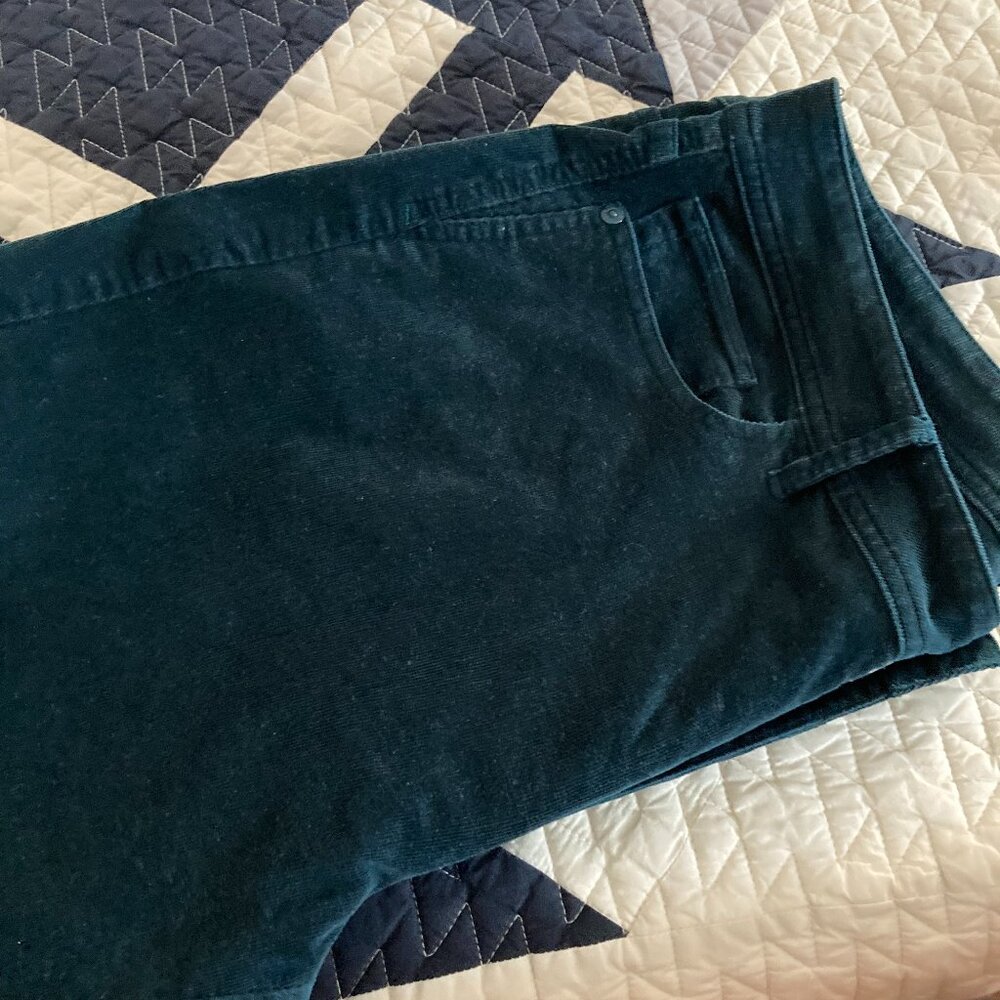 J Jill Authentic Fit Slim-Leg Corduroy Pants   Blue Slate color Petite 14 - Size